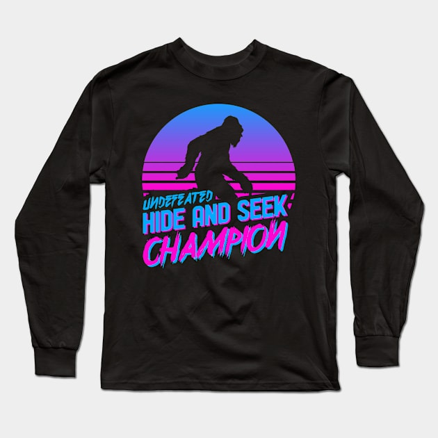 Undefeated Hide and Seek Champion Bigfoot Gift Long Sleeve T-Shirt by Alex21